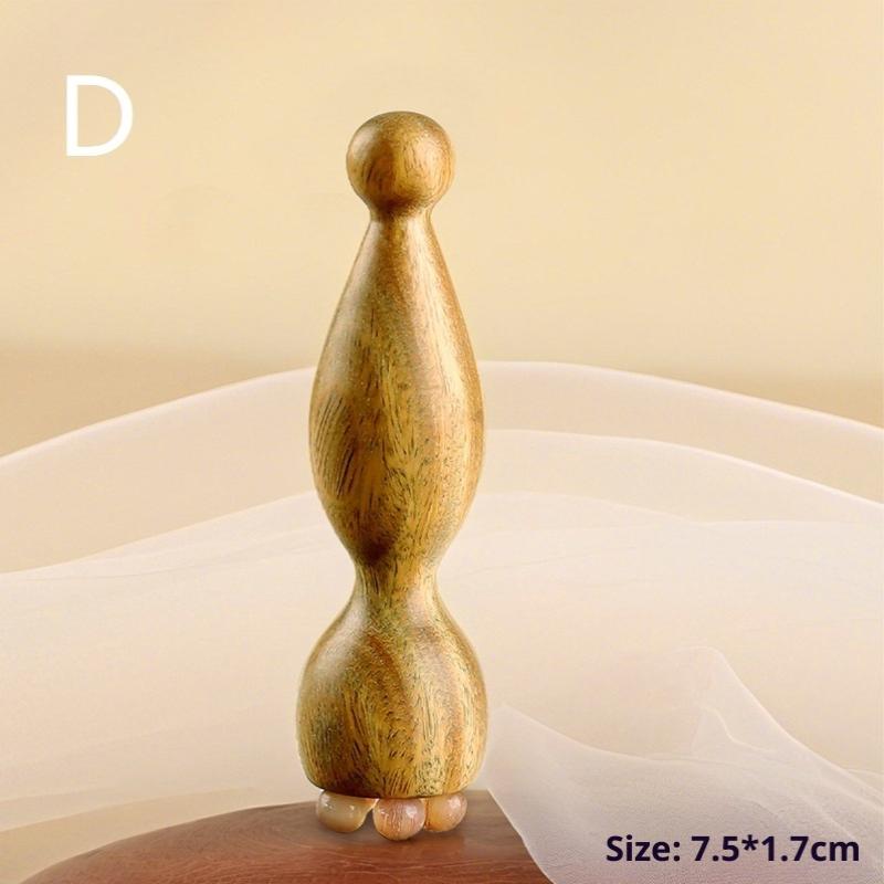 {Summer2}Lotus Seedpod Shape Massage Tool Sandalwood Gua Sha Massage Sticks Facial Skin Care Physiotherapy Tool