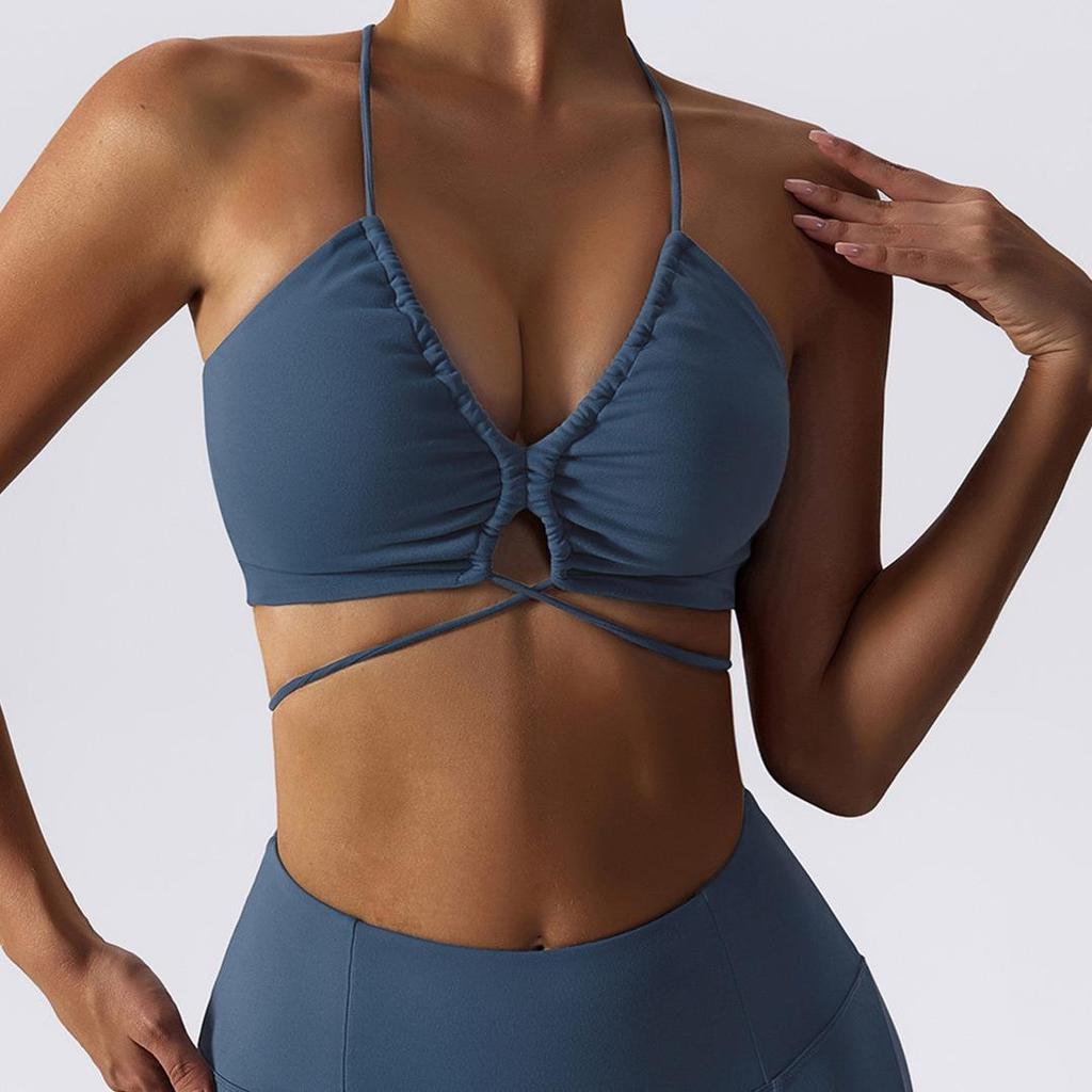 Cross-Border Sexy Deep V Yoga Top & High Waist Flare Pants Set for Women