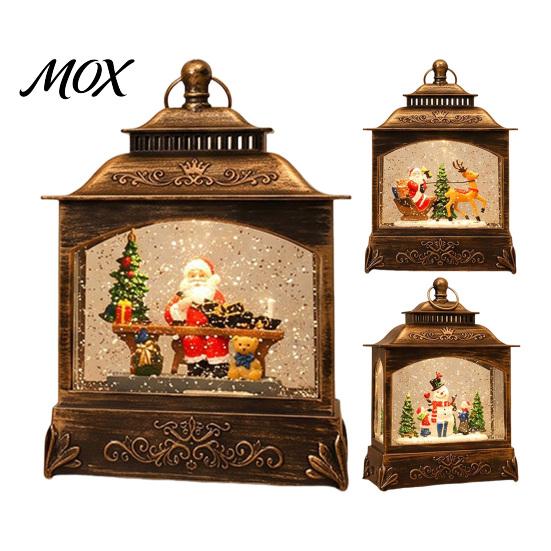 Warm Light Bedside Lamp Christmas Snow Globes with LED Light, Up Sphere Indoor Night Lantern, Battery/USB Powered Swirling Glitter Decorations