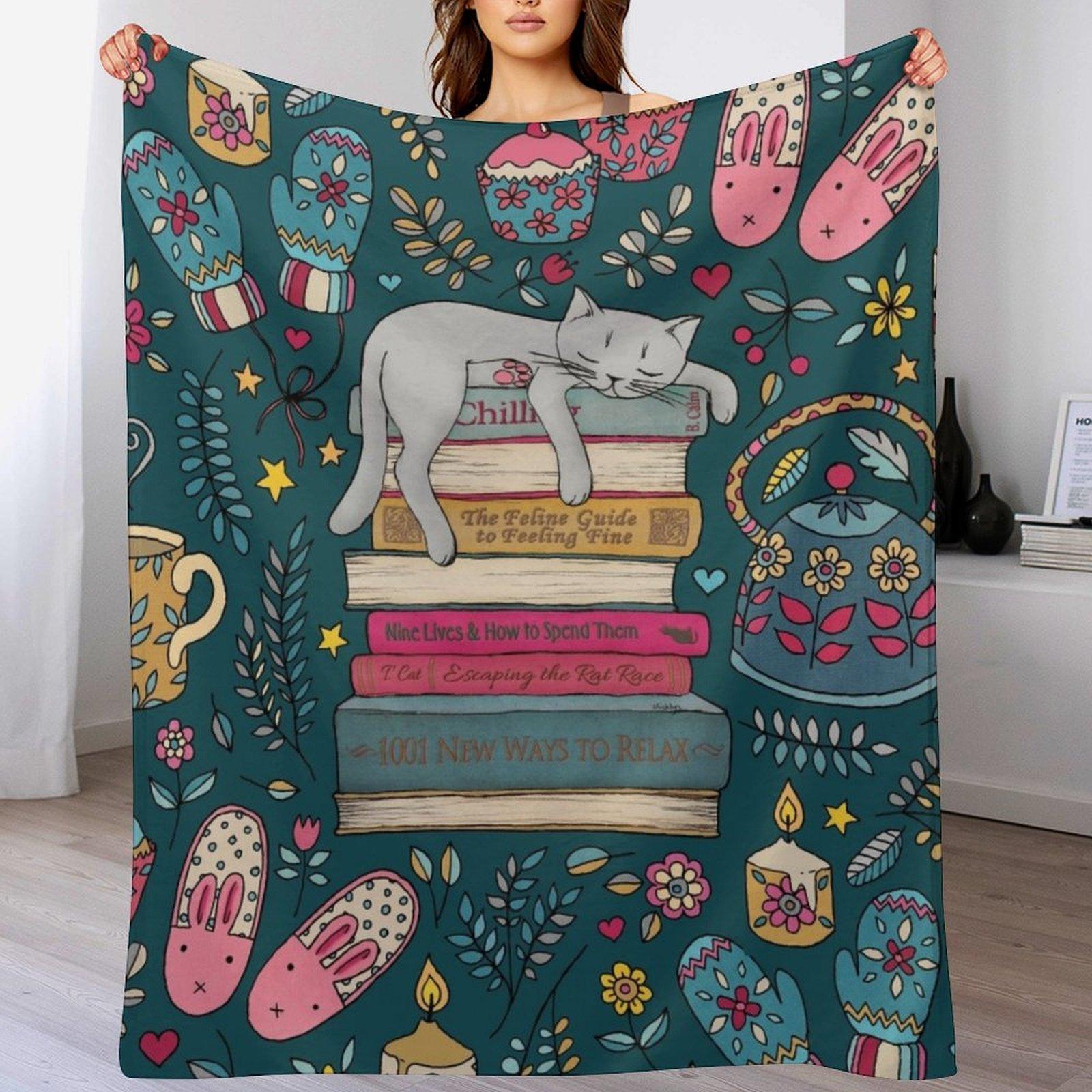

How to Hygge Like a Cat Throw Blanket Color Fast Cozy Throw Blanket 102x76cm(40x30in)