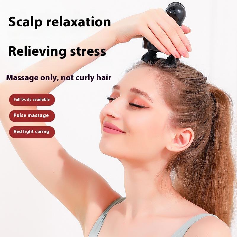 Waterproof Electric Scalp Head Massager Health Red Blue Light Therapy For Hair Growth Antistress Kneading Head Care Scratcher