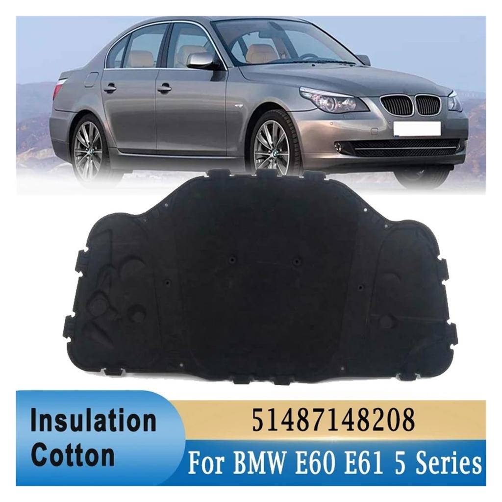 Car Front Engine Hood Insulation Cotton Pad, Compatible with BMW E60 E61 525i 528i 530i 51487148208 Sound Heat Insulation Mat