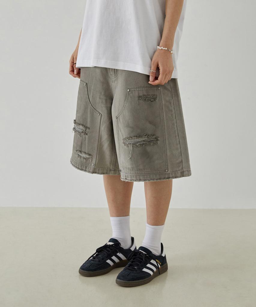 URBANSTOFF Double Knee Bermuda Pants (Dirty Gray)