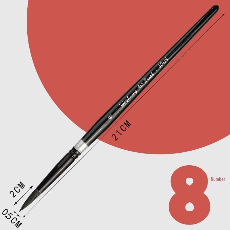 Red Round Head Watercolor Brush with Squirrel Imitation Nylon Hair for Adult Artists
