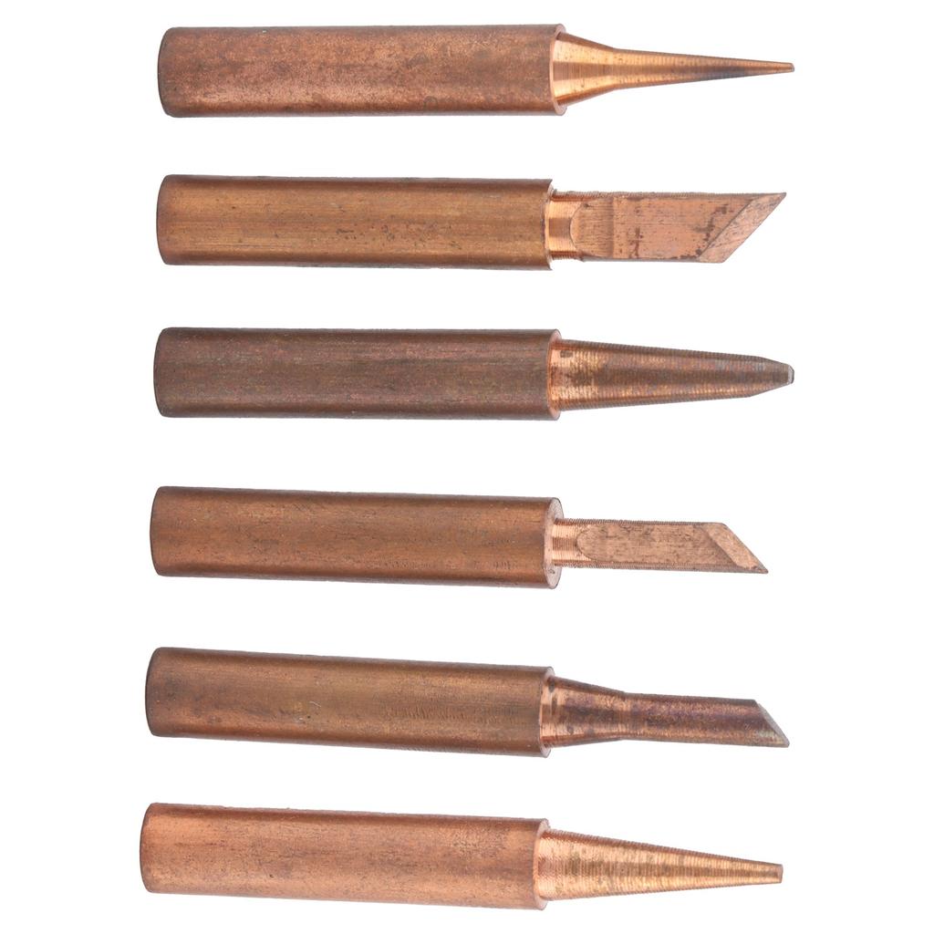 6 Stück Lötkolbenspitzen Extern beheizt Reines Kupfer Schweißkopf Ersatz Lötstationswerkzeug