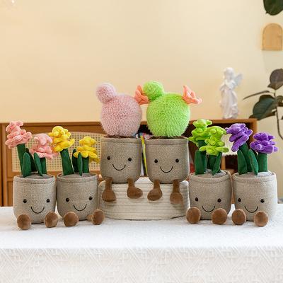 Creative Hyacinth Doll Plant Ornament Plush Fun Simulation Cactus Potted Plant Office Home Ragdoll