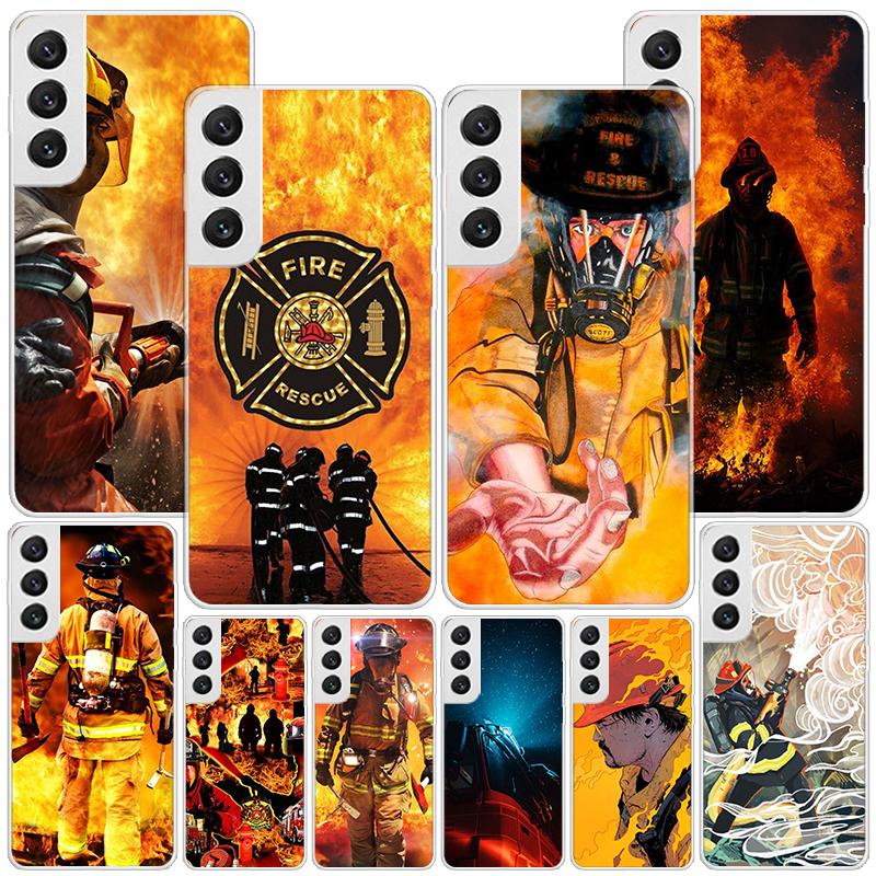 Firemen Hero Flame Phnoe Case for Samsung Galaxy S26 S25 Edge S23 S24 Ultra S22 Plus S21 S20 FE Unique Cover Soft Coque Galaxy S