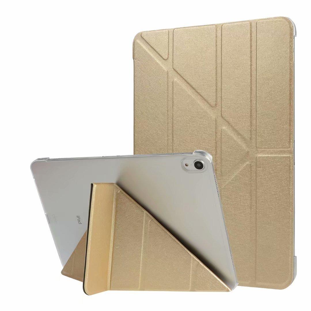 Плоский кожаный чехол для iPad Pro 12,9 дюйма 2020 года, подставка-трансформер с шелковым узором, прозрачный чехол, плоский защитный чехол подходит для Ipad pro 12.9inch 2017/2015 розы красного