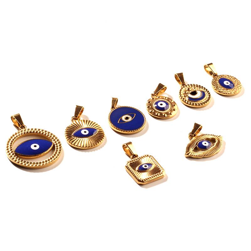 Epoxy Demon Eye Retro Pendant Necklace DIY Jewelry Accessory
