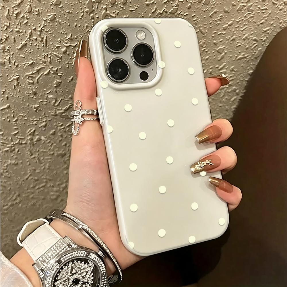 Aesthetics Polka Dot Phone Case For iPhone 17 AIR 16 15 14 13 12 11 Pro MAX Plus Y2K Jelly Shockproof Bumper Cover