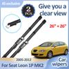 Car Wiper Blades For Seat Leon 1P 2007 Mk2 Car Accessories 2005-2012 Durable Front Windshield Windscreen Wipers Flat Wiper Blade