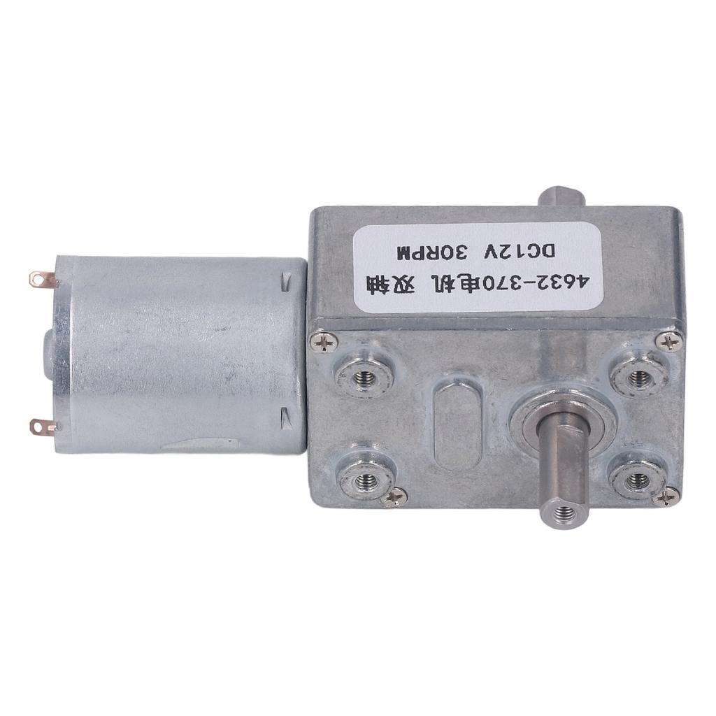 DC 12V Speed Reduction Motor All Metal Double Shaft Worm Gear Motor 4632?370 30RPM