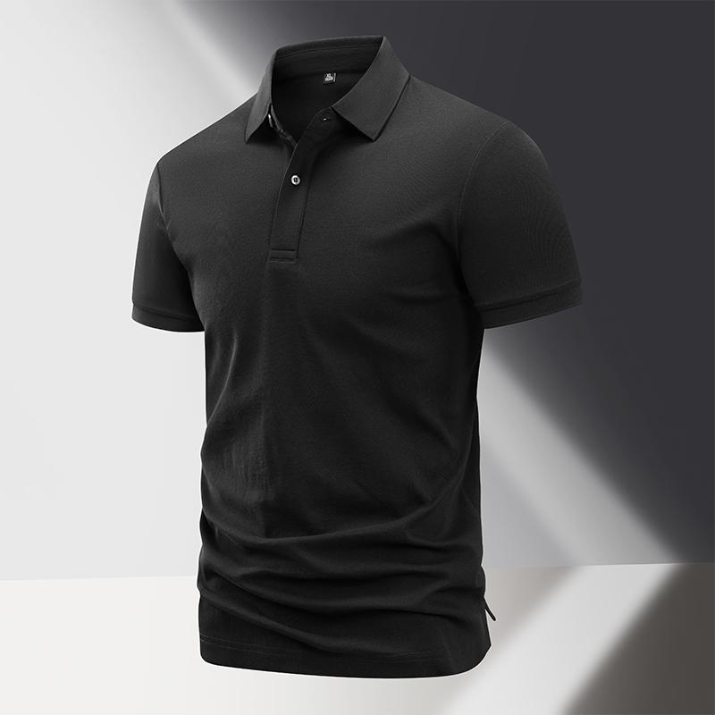 

Polo Shirt Men s Summer Casual Business Slim Fit Top with Collar and Short Sleeved T-shirt M чорний