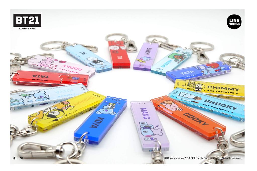 BT21 Acrylic Stick Keyring Keychain Accessory Character Cute TATA RJ CHIMMY COOKY SHOOKY MANG KOYA Gift Present Decoration Interior [Official] (MANG)