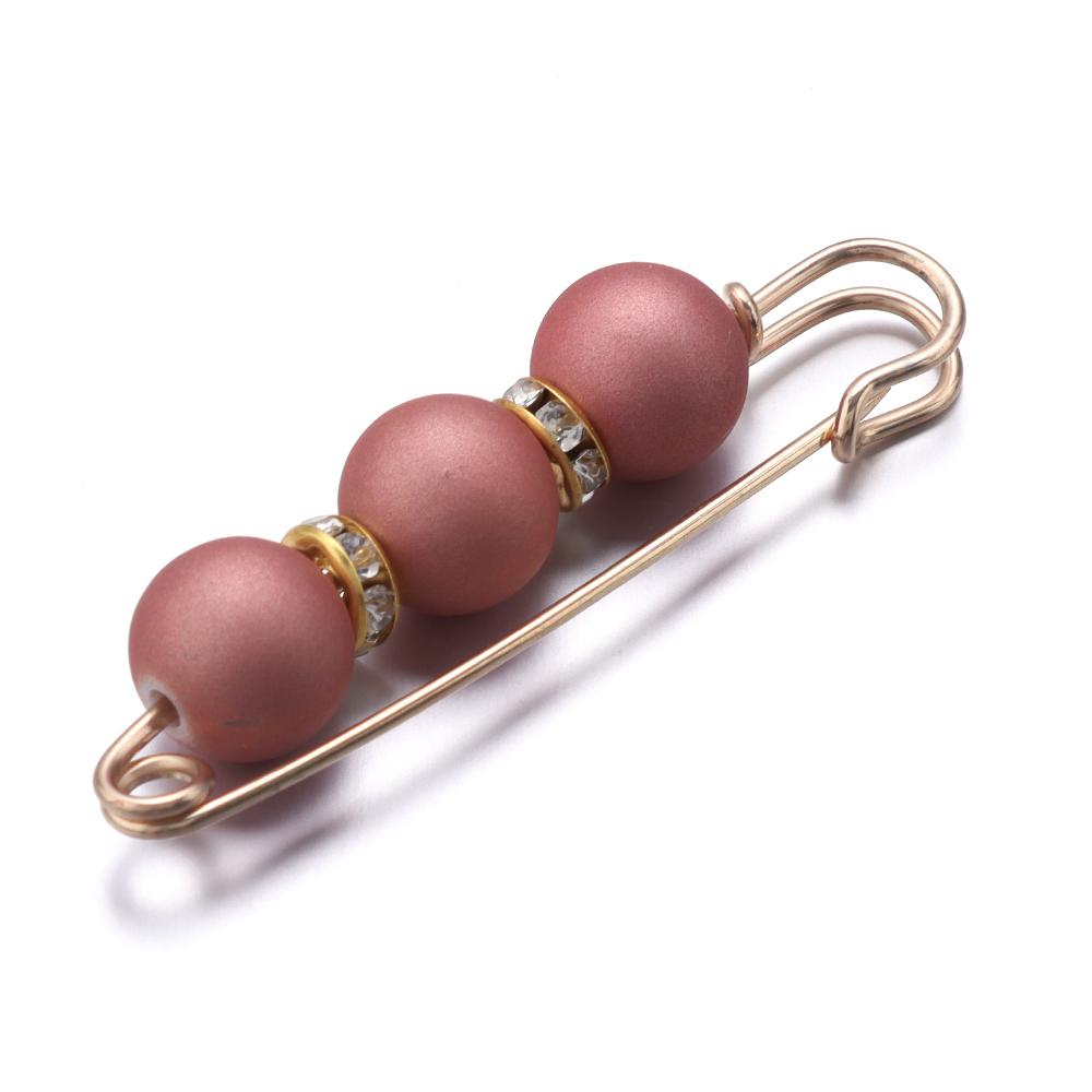 5pcs/Lot Color Imitation Pearl Brooches Rhinestone Pants Fixed Pins for Garment Decoration Waist Clips Brooch Supplies