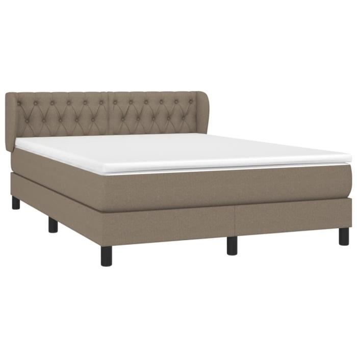 VidaXL Divan Bed with Mattress Taupe 140x190 Cm Fabric 3126481