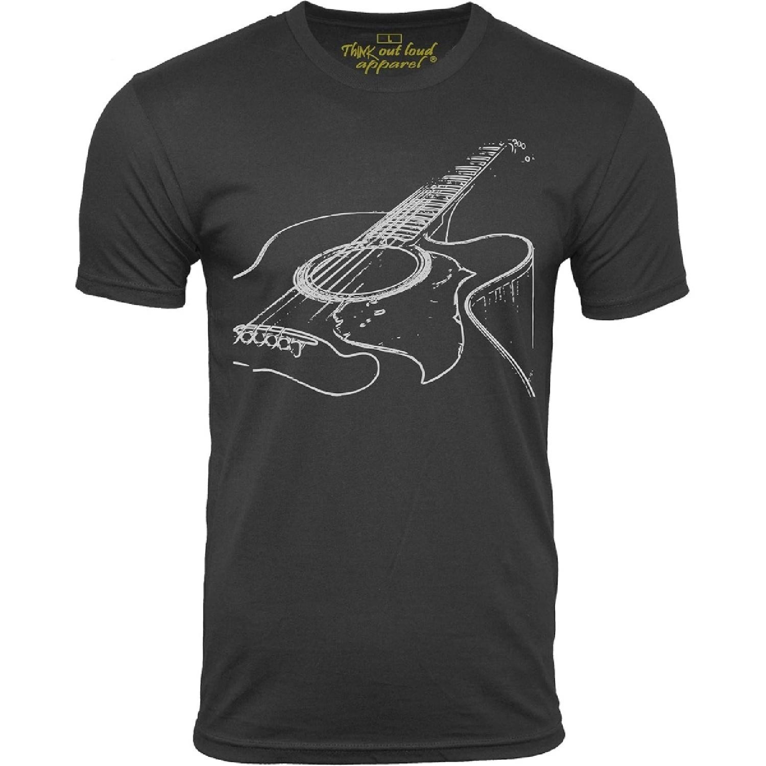 Think Out Loud Apparel Acoustic Guitar Player T Shirt Cool Musician Tee Music T-Shirt Artistic Tshirt S
