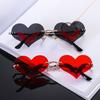 Eyewear UV 400 Protection Rimless Heart-shaped Bat Sunglasses Festival Party Glasses Sun Glasses