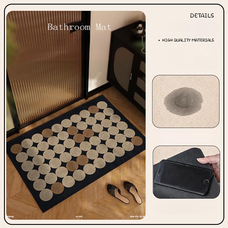 High-end Retro Printed Carpet Diatomaceous Earth Mat Bathroom Mat Water Absorbent Quick-drying Non-slip Mat