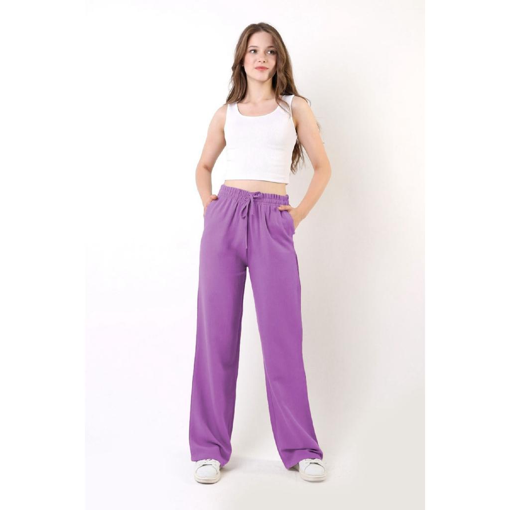 Beige Leinenmischung Locker geschnittene Hose