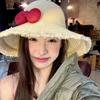 Breathable Woman's Straw Hat Elegant Lace Brim Sunshade Cap Casual Big Bowknot Sun Hat  Girls