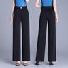 Women's Plus-Size High-Waisted Slim-Fit Pants: Flattering Straight-Leg Design for Spring & Autumn