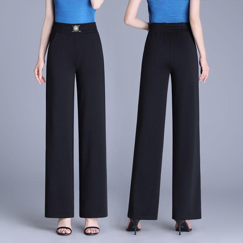 Women's Plus-Size High-Waisted Slim-Fit Pants: Flattering Straight-Leg Design for Spring & Autumn