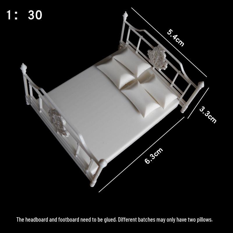 1:30 Scale DIY Construction Sand Table Model Materials for Students: Indoor Furniture, Bed, Wardrobe, Table, Sofa