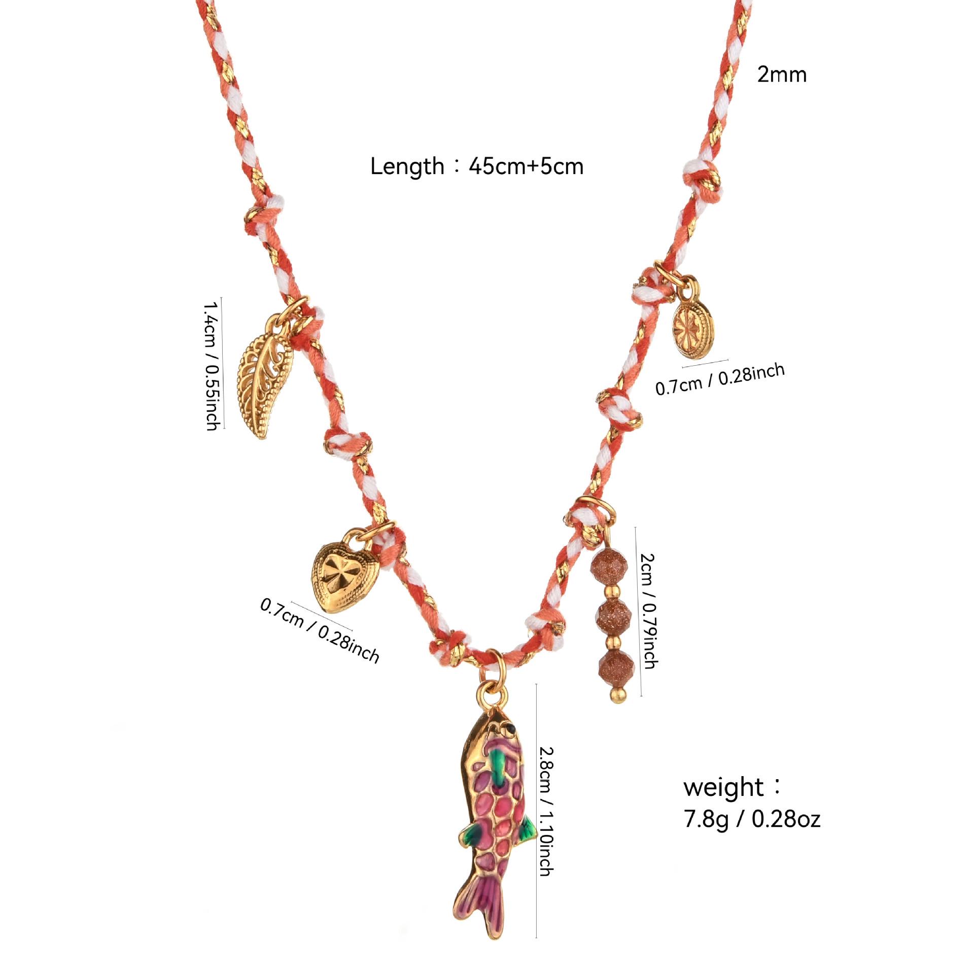 Colorful Summer Koi Fish Stainless Steel Pendant Necklace for Women