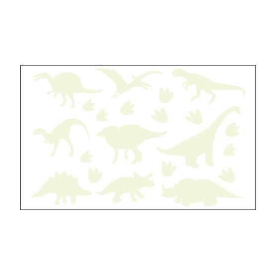 1 Sheet Glow-in-the-Dark Dinosaur Wall Stickers Waterproof Dinosaur Footprint Wall Decals Dinosaur Stickers for Nursery Kids Room