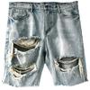 Pantaloni scurți din denim pentru bărbați Pantaloni scurți subțiri de vară pentru bărbați, la modă, versiunea coreeană, pantaloni casual rupti, pantaloni de îmbrăcăminte în 5 puncte