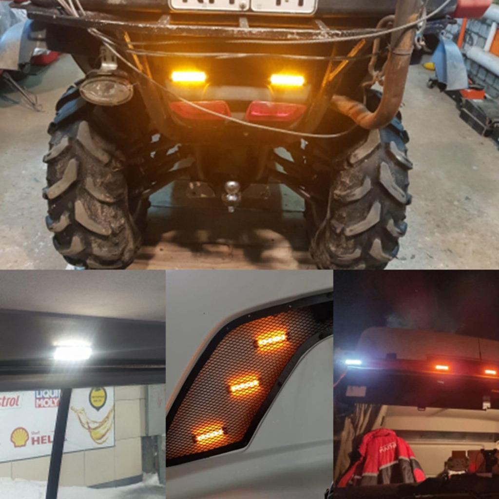 10 Pcs 6 Row Truck Trailer One Side Lighting LED Dump Custom Marker Lamp Deco Tiger (Green)