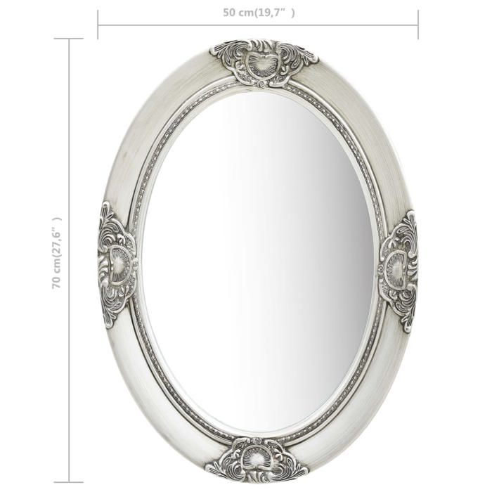 VidaXL Miroir mural style baroque 50x70 cm Argenté 320354