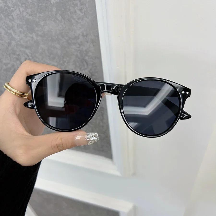 Fashion Plain Oval Sunglasses Men Women Brand Designer Classic Vintage Sun Glasses Male Travel Shades