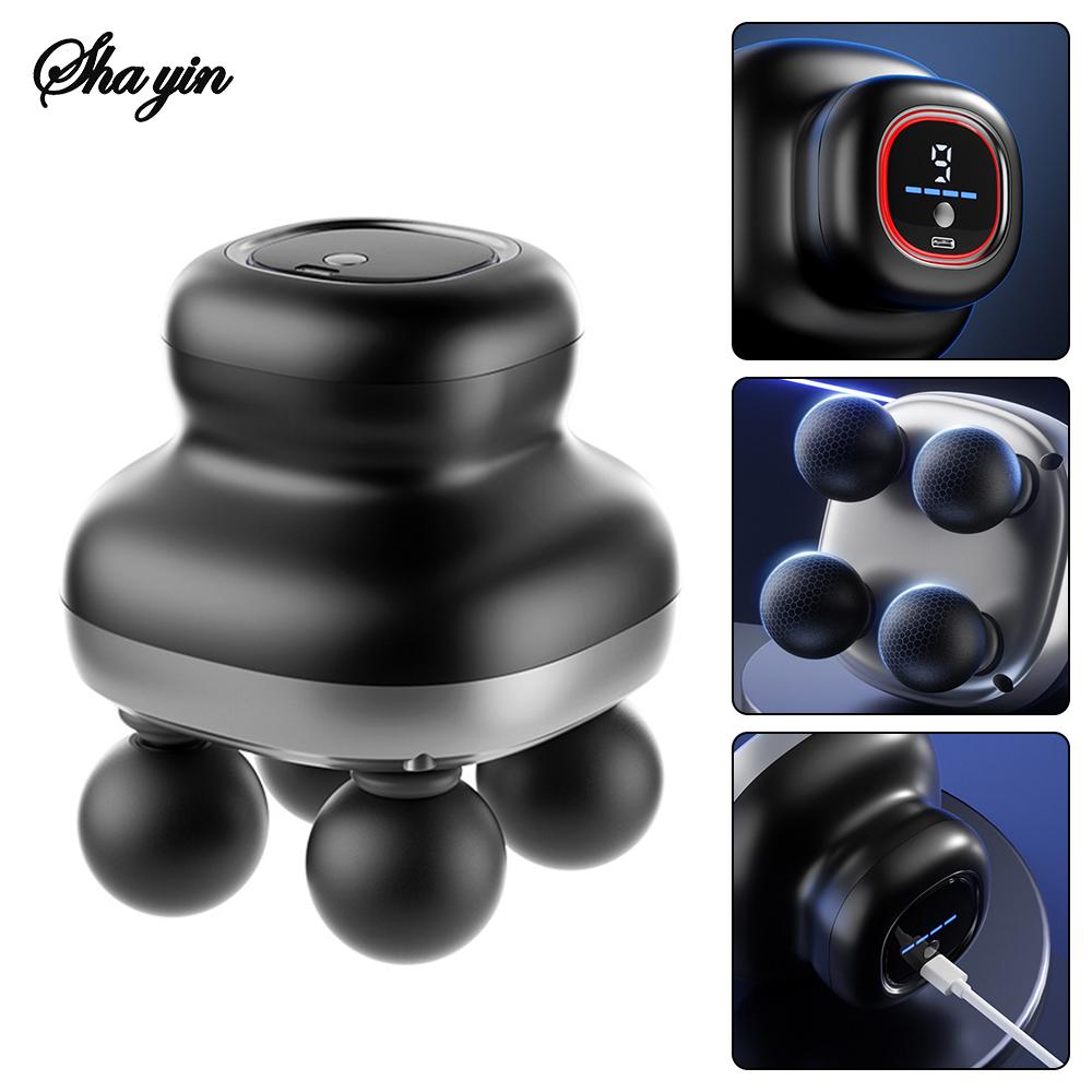 

Четырехголовочный фасциальный пистолет, бытовой полностью автоматический массажер для расслабления мышц, мини-электрический массажер Type C Charge чёрный