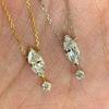 Marquise Cut Irregular Diamond Necklace for Women - Light Luxury Clavicle Chain, Perfect Gift for Girlfriend