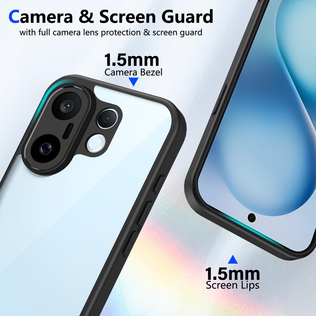 Pouzdro Vivo X200 FE V2503 Pokovený Silikonový Nárazník Nárazuvzdorný Průhledný Zadní Kryt Tvrdé Matné Pouzdro na Telefon pro Vivo X200 FE X200FE V2503