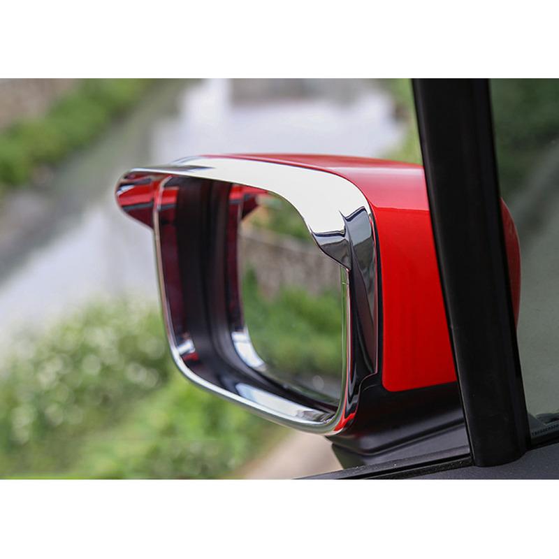 Car Body Rear View ABS Chrome Glass Mirror Rain Eyebrow Shield Sun Visor Shade For Jeep Renegade 2016 2017 2018