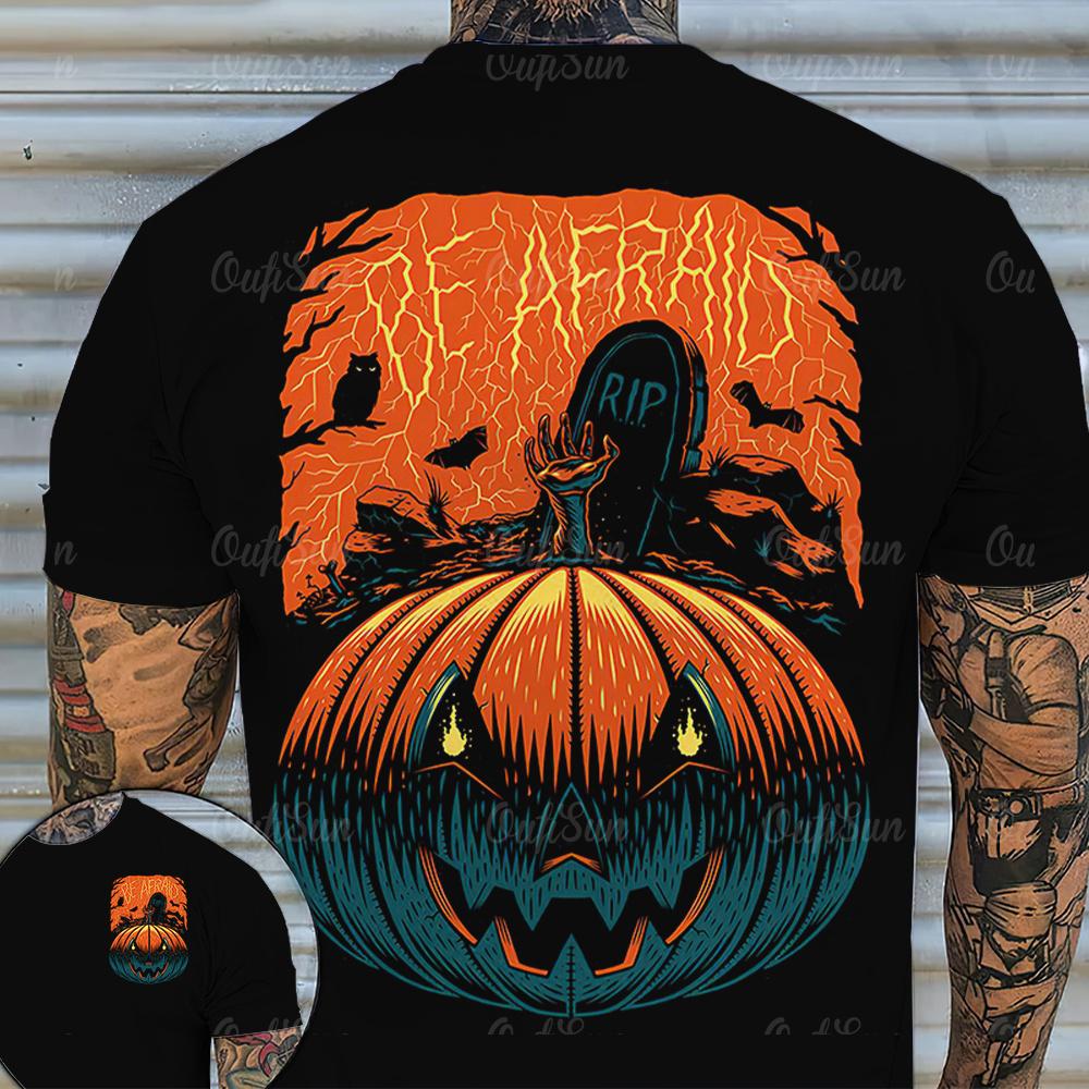 2023 Horror Halloween Pumpkin Graphic Men T-shirts Hip Hop Street Summer Apparel Loose Short Sleeve Tops Oversized T Shirts 5XL