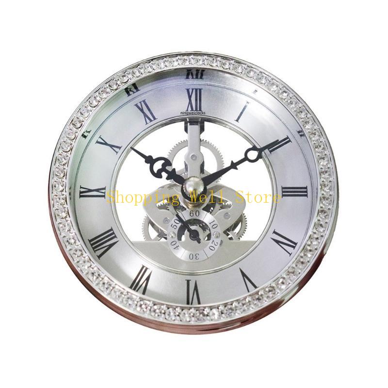 

KX4B Metal Movement Clock 100mm Crystal Inlaid with Transparently Face for Home Styling Golden/Silver Finish срібний