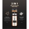 2 In 1 12 oz  Portable French Press Coffee Maker for Travel Camping Stainless Steel Vacuum Insulated Coffee Mug Tea Cup