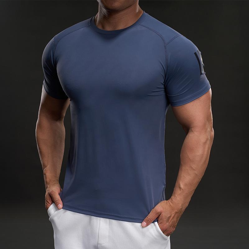 Summer Casual T-shirt, Fashionable Sports, Slim Fit, Elastic Fitness, Outdoor T-shirt