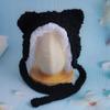 Newborn baby cute autumn and winter warm lamb wool anti-droplet hat mask removable protective hat