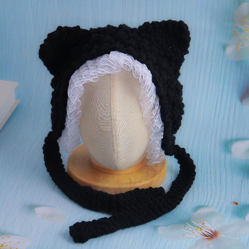 Newborn baby cute autumn and winter warm lamb wool anti-droplet hat mask removable protective hat
