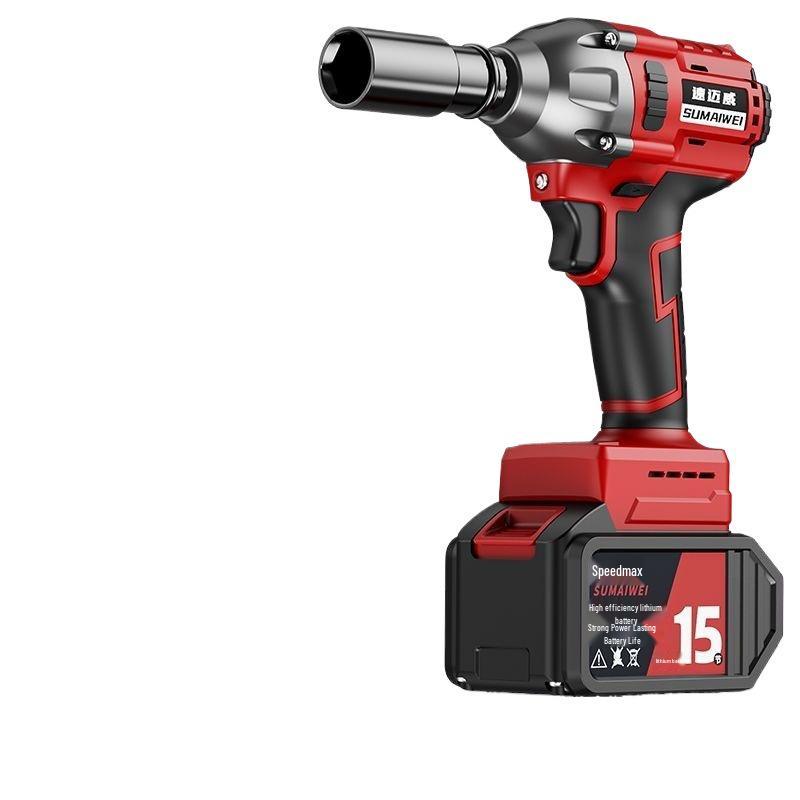 High Torque Brushless Electric Impact Wrench with Rechargeable Lithium Battery for Woodworking, Scaffold, and Auto Repair