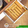 Bamboo Silverware Organizer, Expandable Cutlery Tray, Utensil Drawer Organizer In Kitchen for Spoons Forks Knives, Multipurpose