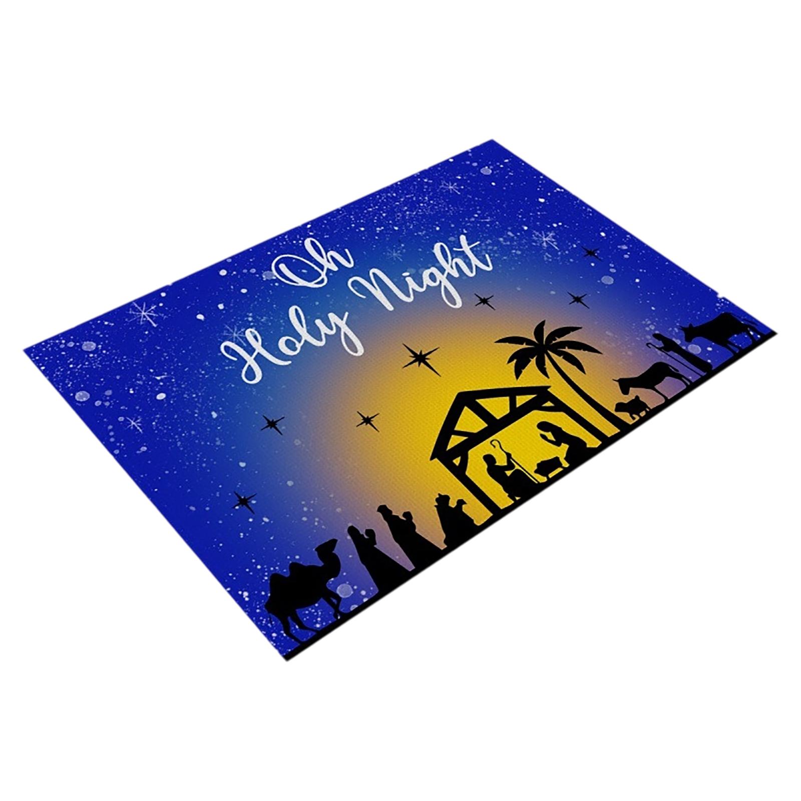 

Christmas Dining Mat, Restaurant Atmosphere Decoration, Table Mat, Linen Printed Insulation Mat, Western Style Mat One Size