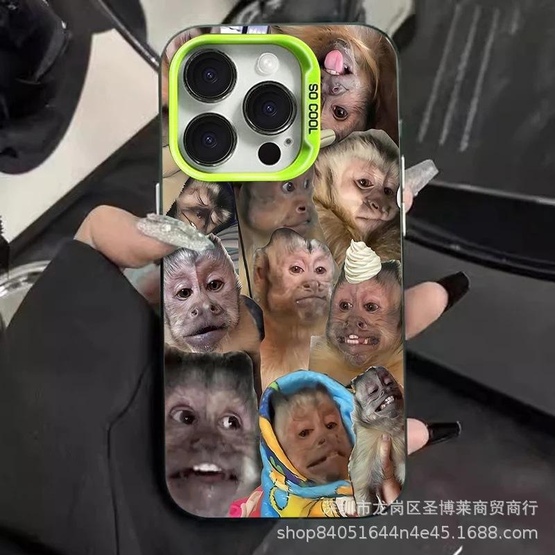 Full Screen Monkey Applies To Apple 15 Colored Silver iPhone14Pro Creative 11promax Matte 16 Protective Case 17