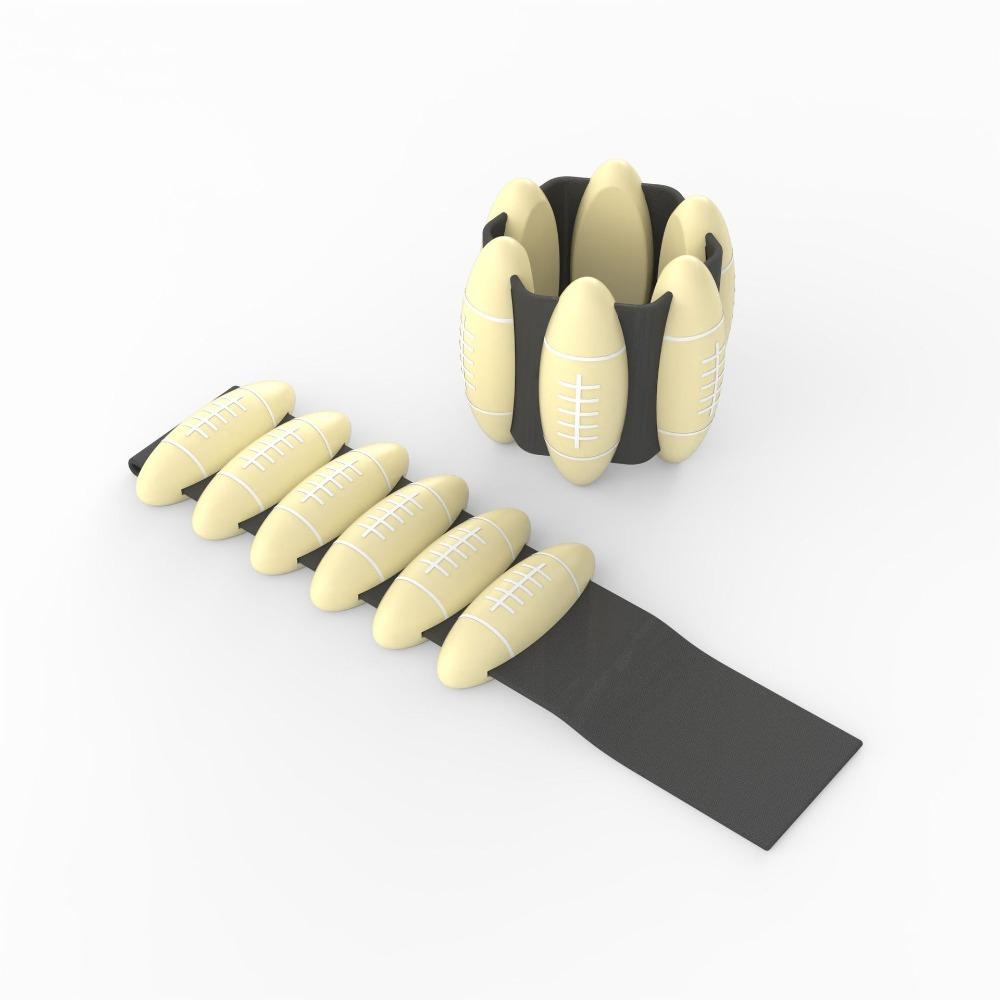 

1 пара браслетов-утяжелителей на запястье в форме мяча для регби, утяжеленное фитнес-оборудование для упражнений