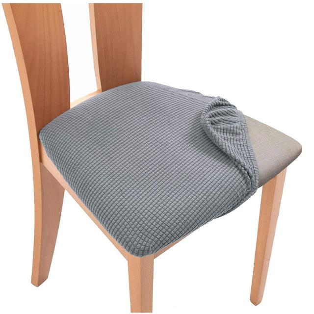 Removable Dining Chair Seat Cover Jacquard Dining Chair Covers Stretch Seat Cushion Slipcover for Kitchen Chairs
